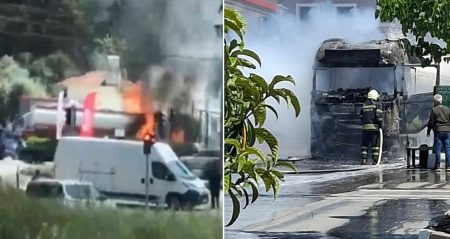 Faciaya ramak kala! İstasyonda benzin boşaltan tanker alev aldı
