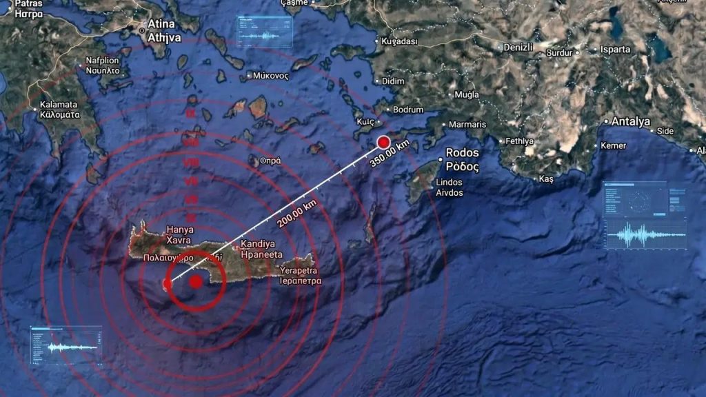 Girit açıklarında peş peşe iki deprem Girit açıklarında peş peşe iki deprem