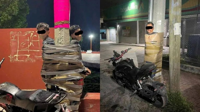 Meksika’da ‘Batman’ paniği: Hırsızlıkla suçladığı kişileri direklere bantlıyor