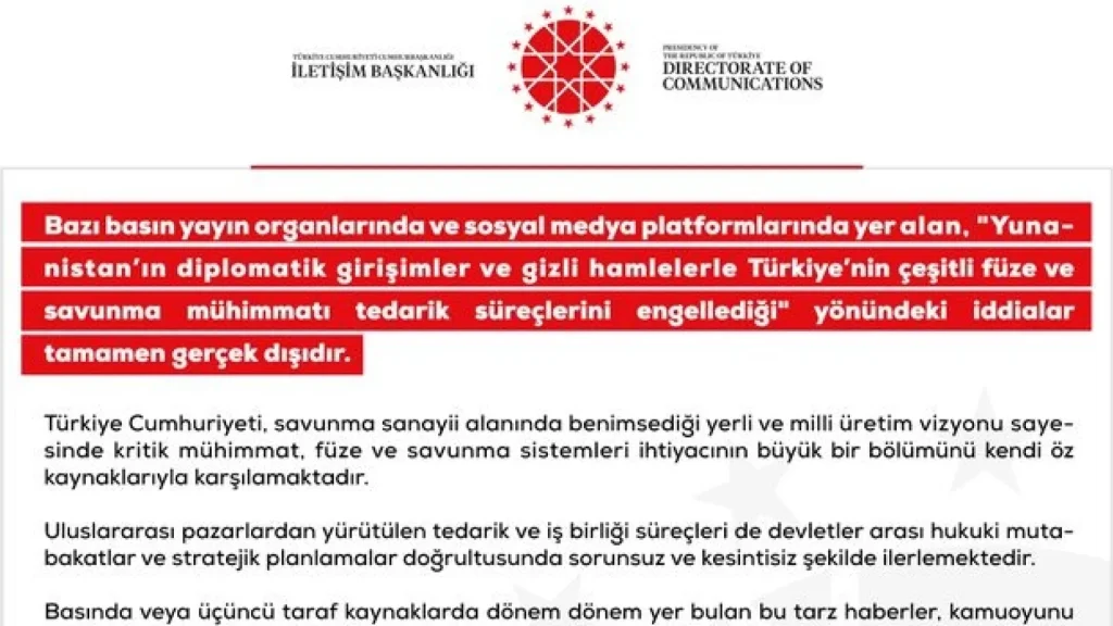 Dezenformasyonla Mücadele Merkezi, Türkiye’nin savunma tedarik süreçlerine ilişkin iddiaları yalanladı