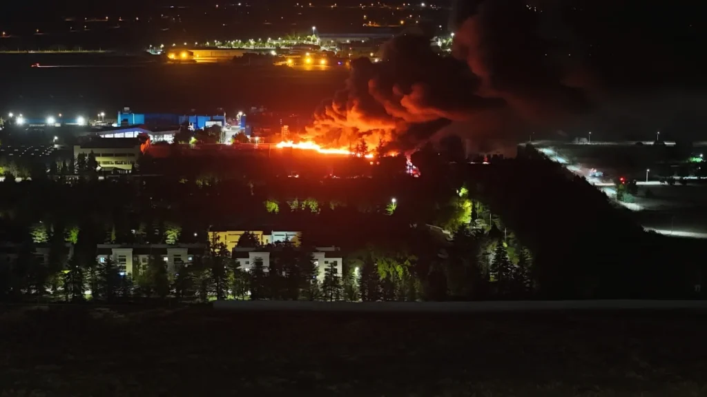 Eskişehir TEI fabrikasında yangın Eskişehir TEI fabrikasında yangın